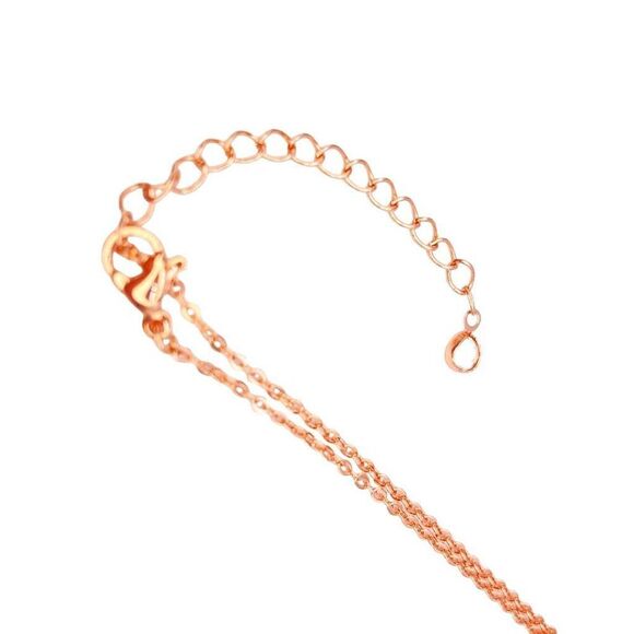 Rose gold horse pendant initial V charm necklace - Picture 2 of 4
